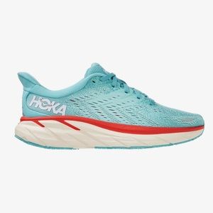 Hoka Women’s Clifton 8 Teal Blue/Orange Running Sneakers Size 7.5